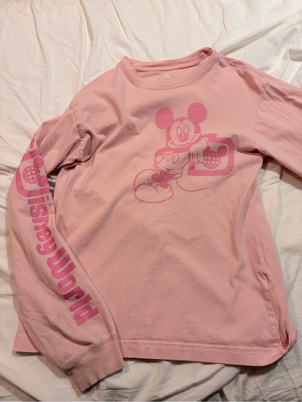 Disney Pink Mickey Graphic Long Sleeve Tee
